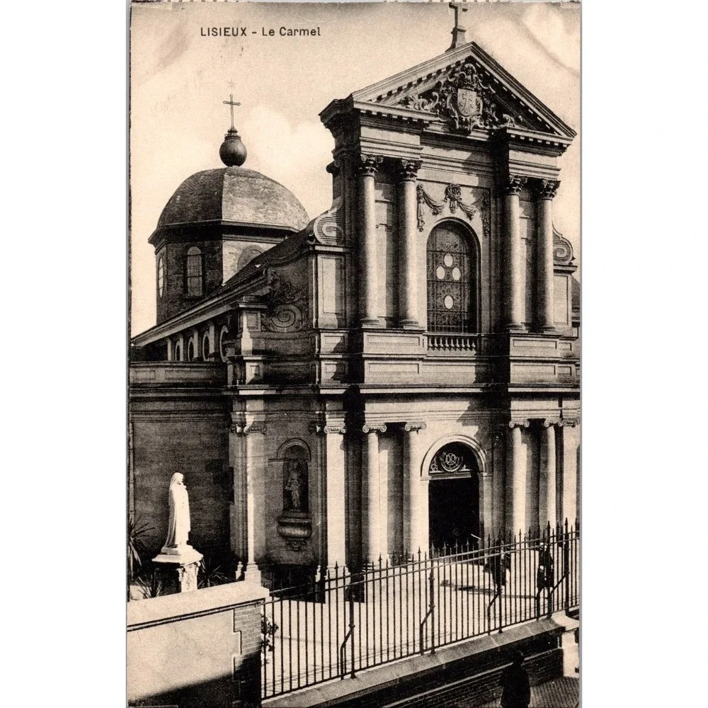 Vintage Lisieux Le Carmel Church Black & White‎ French Postcard